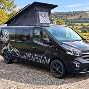 2016 Vauxhall Vivaro LWB pop-top camper van for sale, black, front exterior